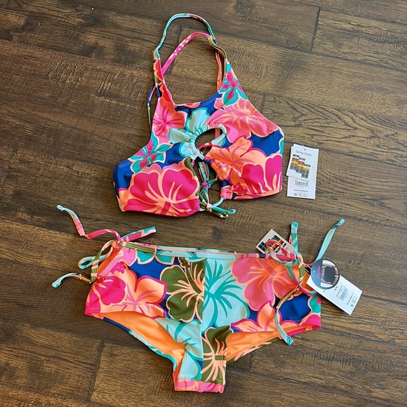NOBO Two Pieces Aloha Print Bathing Suit size Junior S (3-5) - Picture 2 of 12